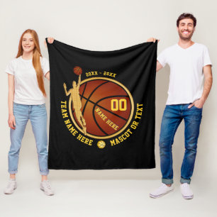 Schwarzes und Goldjungen-Basketball-Geschenke für Fleecedecke
