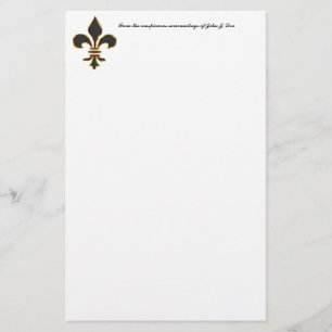 Schwarzes und GoldLilien-Briefpapier Briefpapier