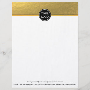 Schwarzes und Goldmodernes stationäres Briefbogen