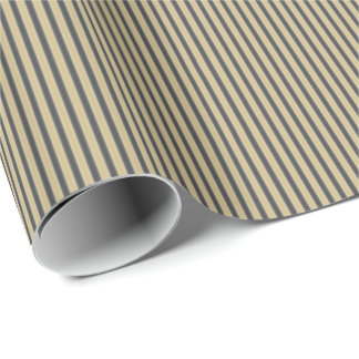 Schwarzes und Goldmodische Weihnachtsstreifen Geschenkpapier