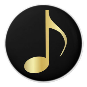 Schwarzes und GoldMusiknote-Griff Keramikknauf