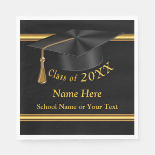 Schwarzes und Goldpersonalisierte Serviette
