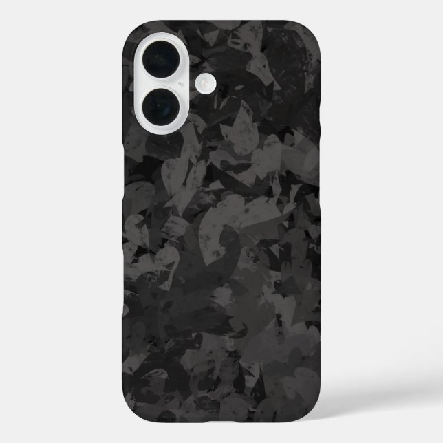 Schwarzes und graues abstraktes Grafik-Art-Design Case-Mate iPhone Hülle (Rückseite)