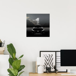 Schwarzes und graues futuristisches Bestes Auto Poster