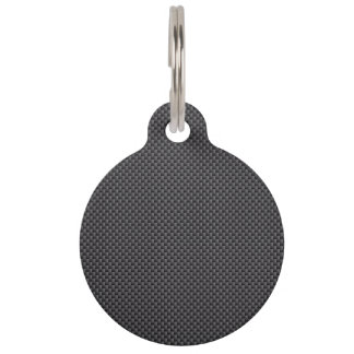 Schwarzes und graues Kohlenstoff-Faser-Polymer Tiernamensmarke