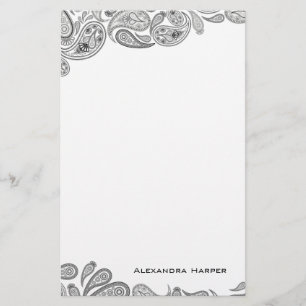 Schwarzes und graues personalisiertes Briefpapier