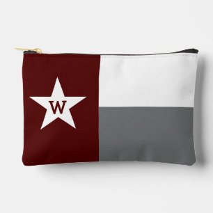 Schwarzes und Graues Texas-Flagge Zubehörtasche
