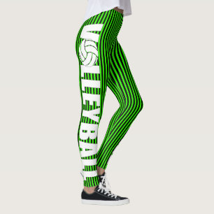 Schwarzes und grüne gestreifte leggings