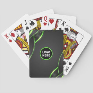 Schwarzes und grünes abstraktes Fluid-Design Log Spielkarten