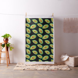 Schwarzes und grünes Avocado Muster Stoff