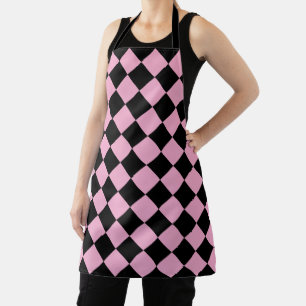 Schwarzes und hellrosa Chevron-Muster Stylisch Schürze