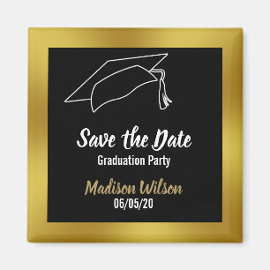 Schwarzes und Imitat-GoldSave the Date Magnet