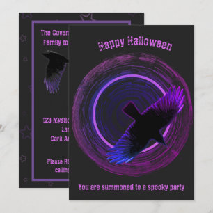 Schwarzes und Lila Crow Halloween
