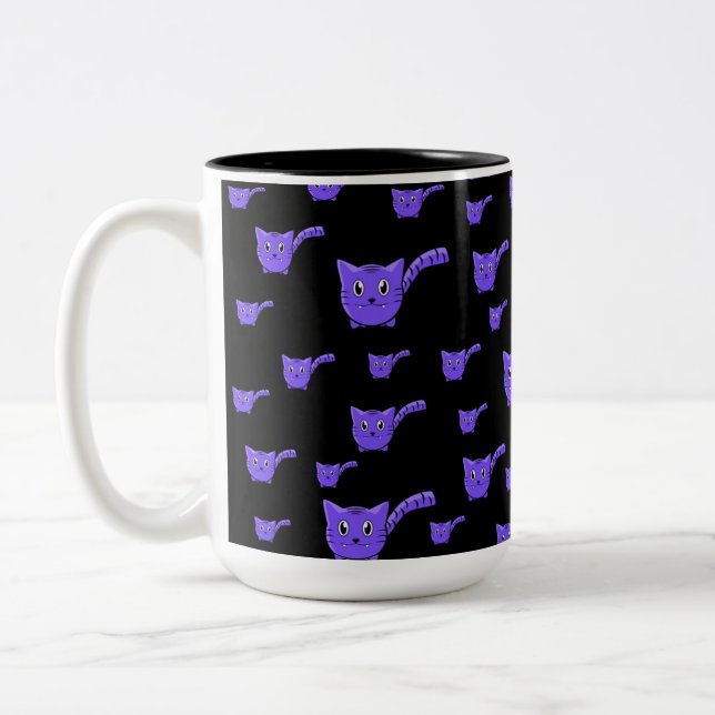 Schwarzes und Lila Kiteschema Zweifarbige Tasse (Links)