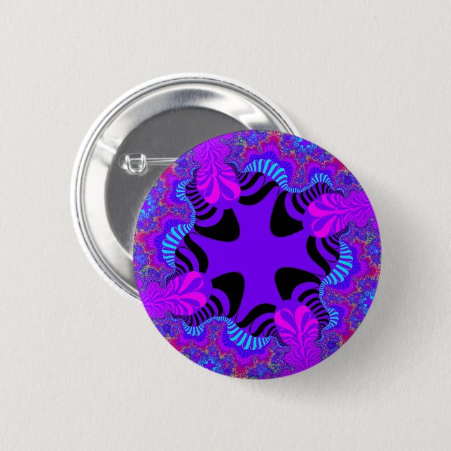 Schwarzes und Lila Kreuz Button (Vorne & Hinten)