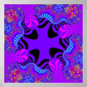 Schwarzes und Lila Kreuz Poster