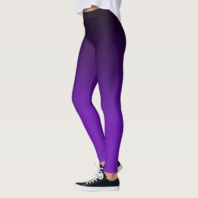 Schwarzes und Lila Ombre-Muster Leggings (Links)