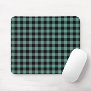 Schwarzes und mintgrünes, minimal abstraktes Quadr Mousepad