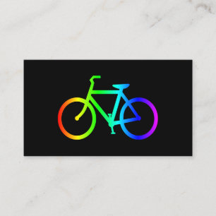 Schwarzes und neonfarbenes Regenbogenfahrrad Visitenkarte