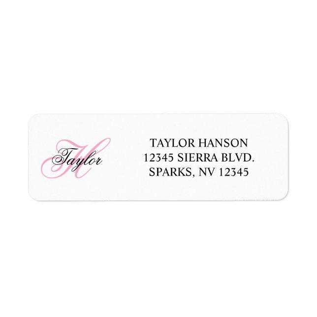 Schwarzes und rosa fancy Monogramm (Vorne)