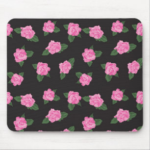 Schwarzes und rosa Rose mousepad