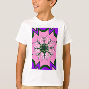 Schwarzes und rosa süßes Blumenmode-Motiv-Monogram T-Shirt