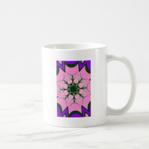 Schwarzes und rosa süßes Blumenmode-Motiv-Monogram Tasse