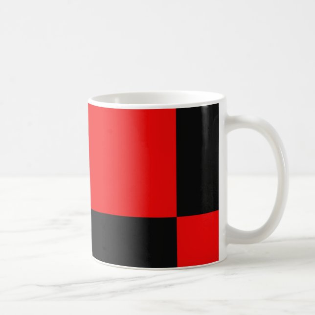 Schwarzes und rotes abstraktes Muster Kaffeetasse (Rechts)