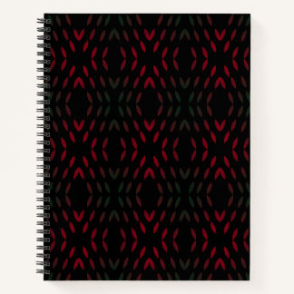 Schwarzes und rotes abstraktes Punktmuster Notizbuch