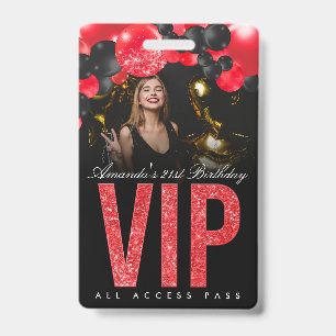 Schwarzes und rotes anpassbares VIP-All-Access-Abz Ausweis