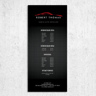 Schwarzes und rotes Auto - Details, Auto repariere Werbekarte