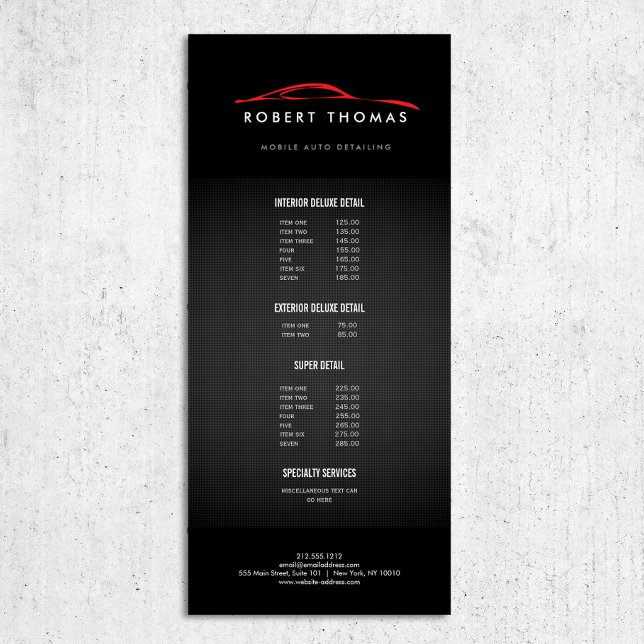 Schwarzes und rotes Auto - Details, Auto repariere Werbekarte (Von Creator hochgeladen)