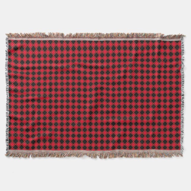 Schwarzes und rotes Diamantmuster Decke (Vorderseite)