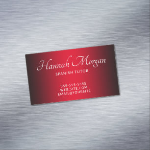 Schwarzes und rotes elegantes Ombre Magnetische Visitenkarte