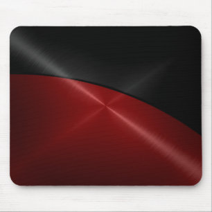 Schwarzes und rotes glänzendes Edelstahl-Metall Mousepad