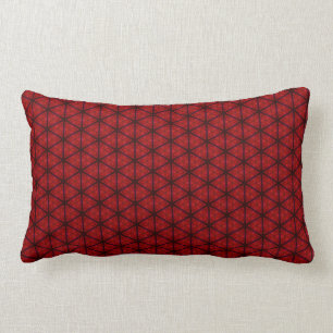 Schwarzes und rotes Hexagonlumbar-Kissen Lendenkissen