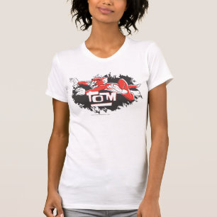 Schwarzes und rotes Logo Toms T-Shirt