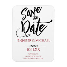 Schwarzes und rotes Save-the-Date