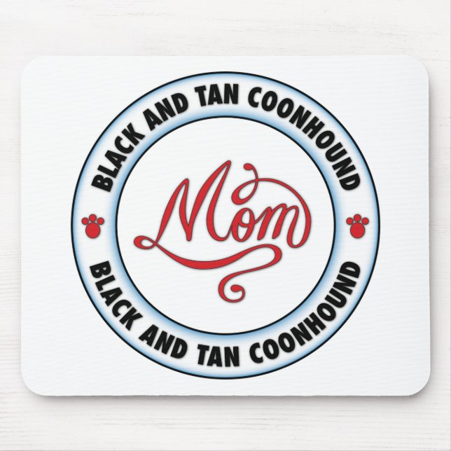 SCHWARZES UND Säurenummercoonhound-Mamma Mousepad (Vorne)