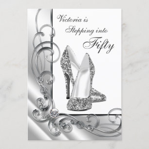 Schwarzes und Silber, die in ein 50 Einladung