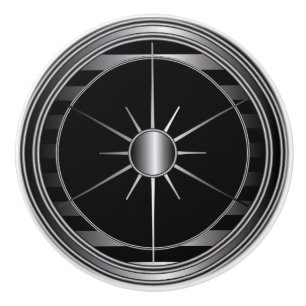 Schwarzes und Silber-Stern-Ordnung Keramikknauf