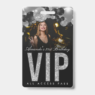 Schwarzes und silbernes anpassbares VIP-All-Access Ausweis