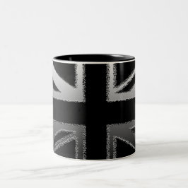 Schwarzes und silbernes zweifarbige tasse