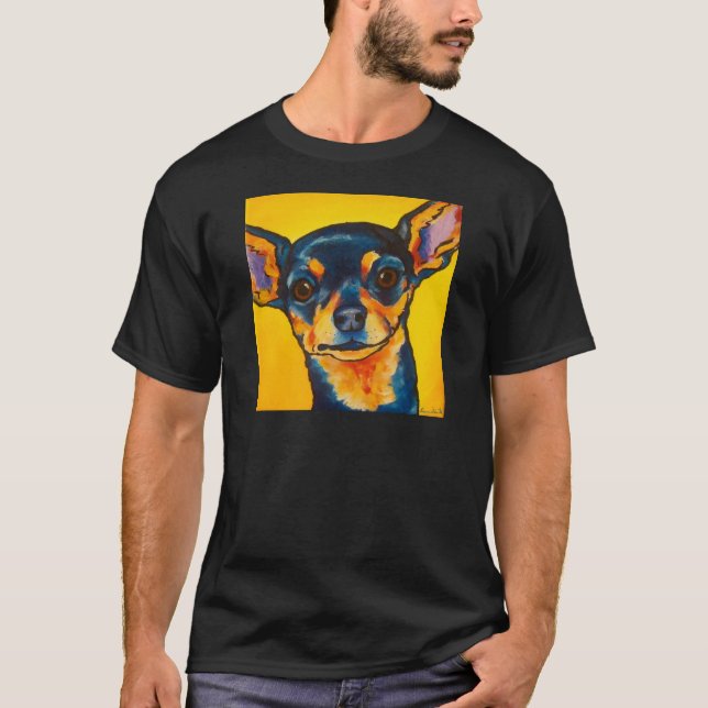 Schwarzes und TAN-Chihuahua T-Shirt (Vorderseite)