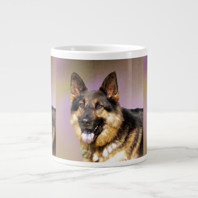 Schwarzes und TAN GSD Jumbo-Tasse (Vorderseite)