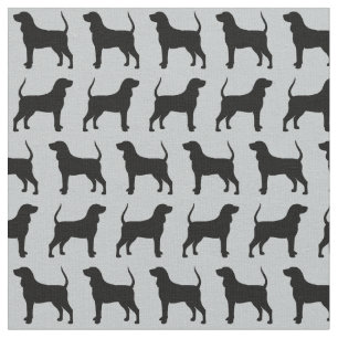 Schwarzes und TANcoonhound-Silhouette-Muster Stoff