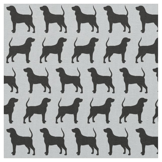 Schwarzes und TANcoonhound-Silhouette-Muster Stoff (Nahaufnahme)