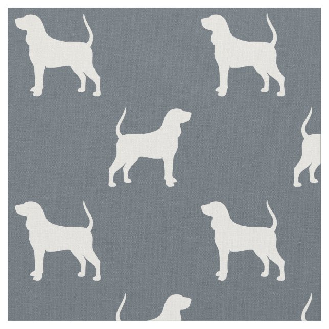Schwarzes und TANcoonhound-Silhouette-Muster Stoff (Nahaufnahme)
