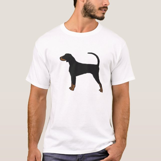 Schwarzes und TANcoonhound-T - Shirt (Vorderseite)