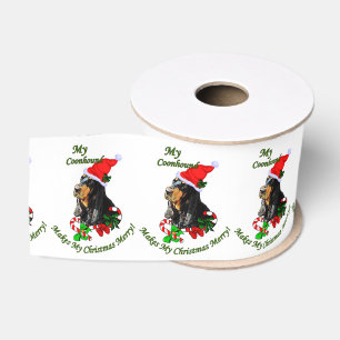 Schwarzes und TANcoonhound-Weihnachten Ripsband